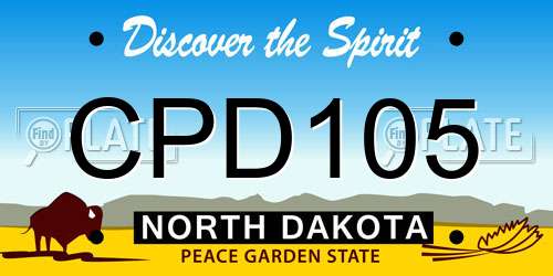 CPD105 North Dakota License Plate