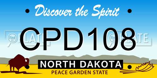 CPD108 North Dakota License Plate