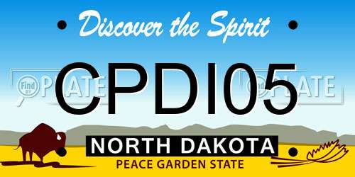 CPDI05 North Dakota License Plate