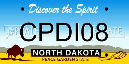 CPDI08 North Dakota License Plate
