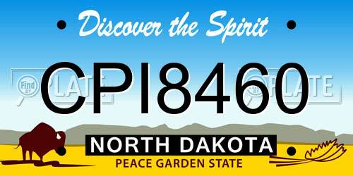 CPI8460 North Dakota License Plate