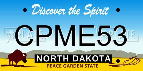 CPME53 North Dakota License Plate