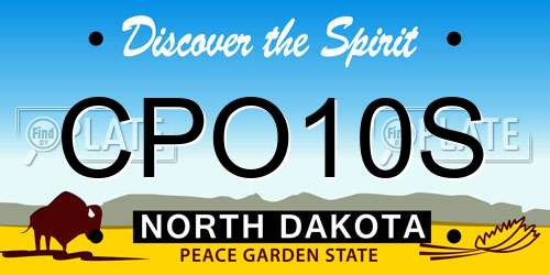 CPO10S North Dakota License Plate