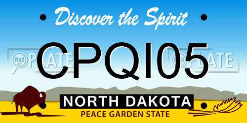 CPQI05 North Dakota License Plate