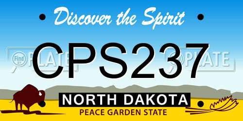 CPS237 North Dakota License Plate