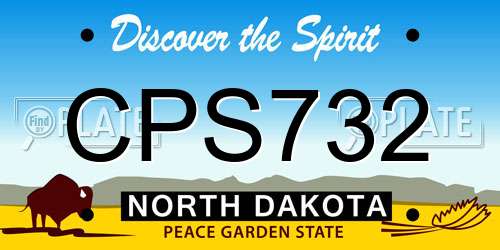 CPS732 North Dakota License Plate
