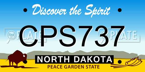 CPS737 North Dakota License Plate