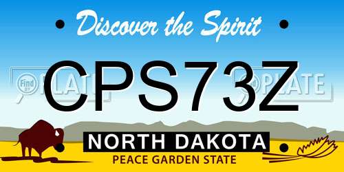 CPS73Z North Dakota License Plate
