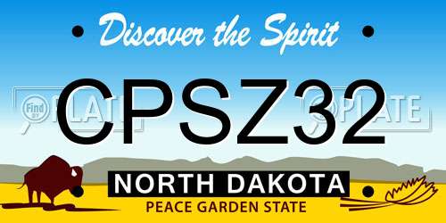 CPSZ32 North Dakota License Plate