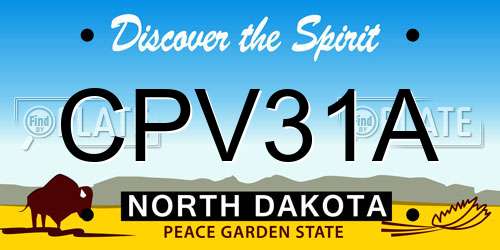 CPV31A North Dakota License Plate