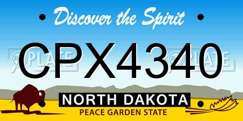 CPX4340 North Dakota License Plate