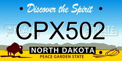 CPX502 North Dakota License Plate