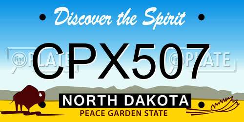 CPX507 North Dakota License Plate