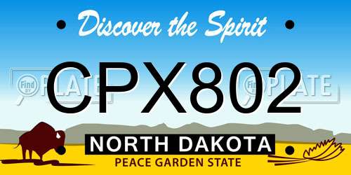 CPX802 North Dakota License Plate