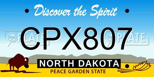 CPX807 North Dakota License Plate