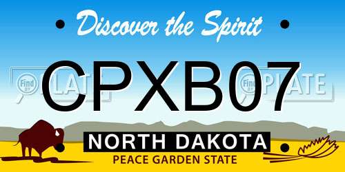CPXB07 North Dakota License Plate