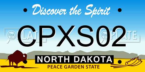 CPXS02 North Dakota License Plate