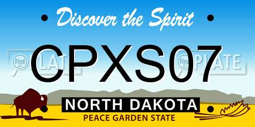 CPXS07 North Dakota License Plate