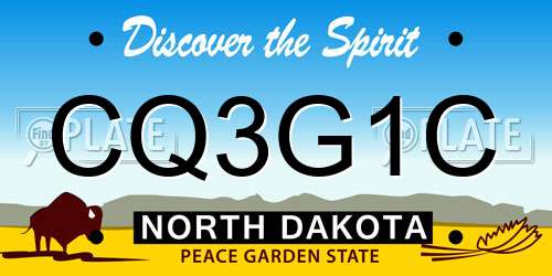 CQ3G1C North Dakota License Plate
