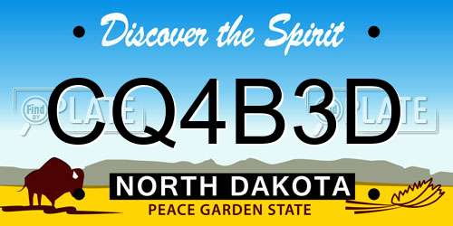 CQ4B3D North Dakota License Plate