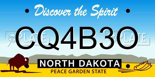 CQ4B3O North Dakota License Plate