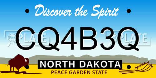 CQ4B3Q North Dakota License Plate