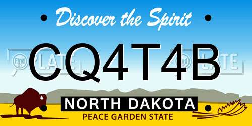 CQ4T4B North Dakota License Plate