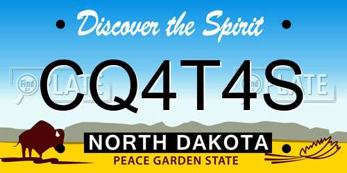 CQ4T4S North Dakota License Plate
