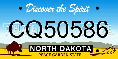 CQ50586 North Dakota License Plate
