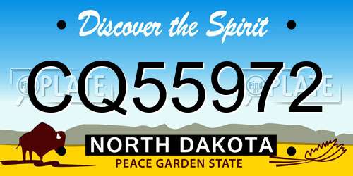 CQ55972 North Dakota License Plate