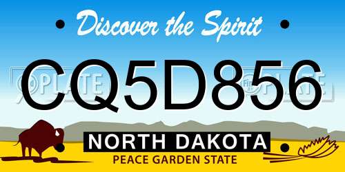CQ5D856 North Dakota License Plate