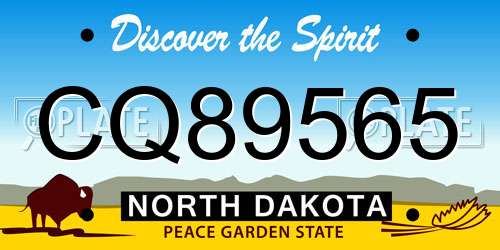 CQ89565 North Dakota License Plate