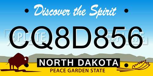 CQ8D856 North Dakota License Plate
