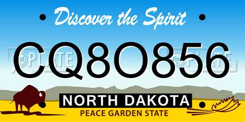 CQ8O856 North Dakota License Plate