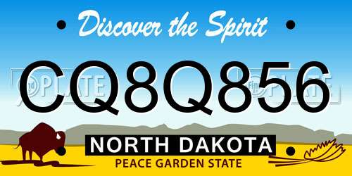 CQ8Q856 North Dakota License Plate