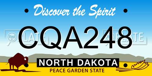 CQA248 North Dakota License Plate