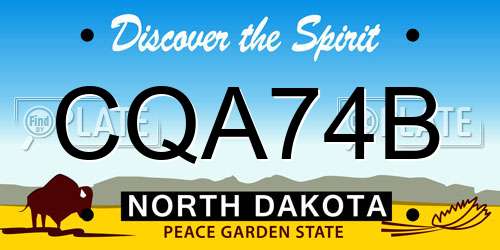 CQA74B North Dakota License Plate