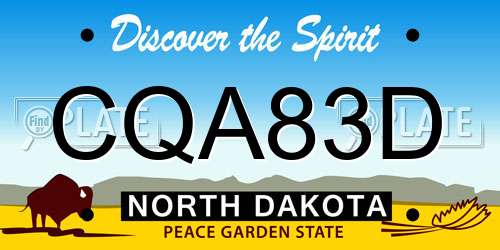 CQA83D North Dakota License Plate