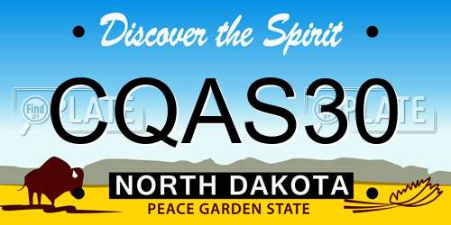 CQAS30 North Dakota License Plate