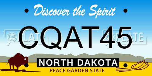 CQAT45 North Dakota License Plate