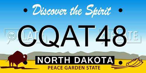 CQAT48 North Dakota License Plate