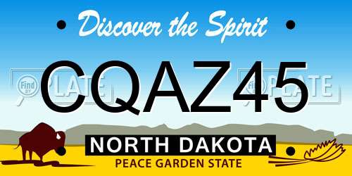 CQAZ45 North Dakota License Plate