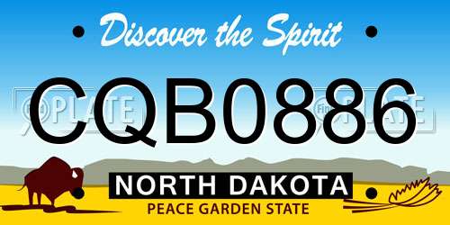 CQB0886 North Dakota License Plate