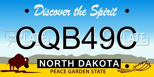 CQB49C North Dakota License Plate