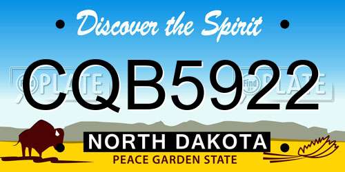 CQB5922 North Dakota License Plate