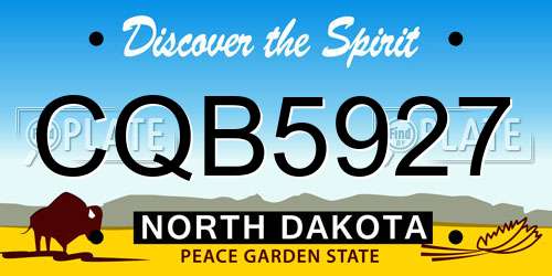 CQB5927 North Dakota License Plate