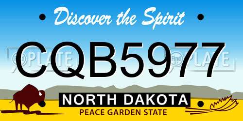 CQB5977 North Dakota License Plate