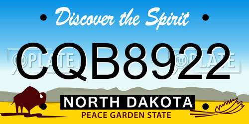 CQB8922 North Dakota License Plate