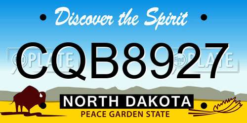 CQB8927 North Dakota License Plate