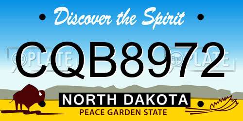 CQB8972 North Dakota License Plate